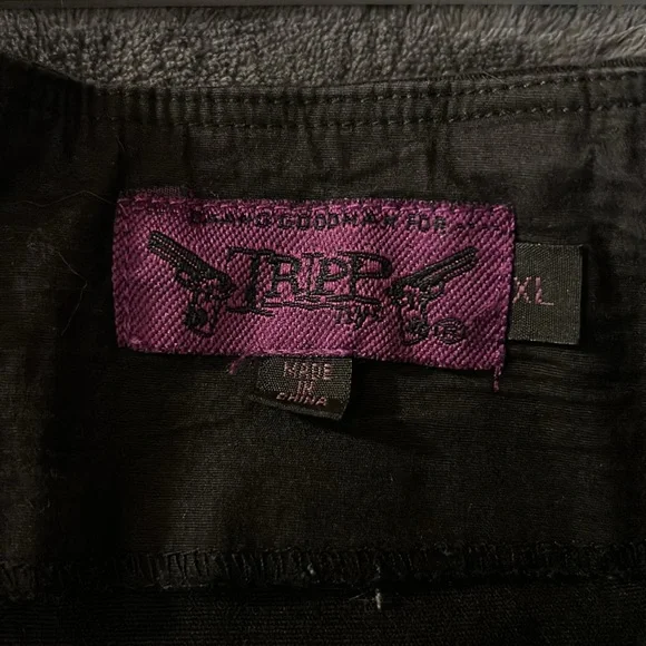 Black Mini Skirt with Lace-Up Detail - Picture 2 of 3